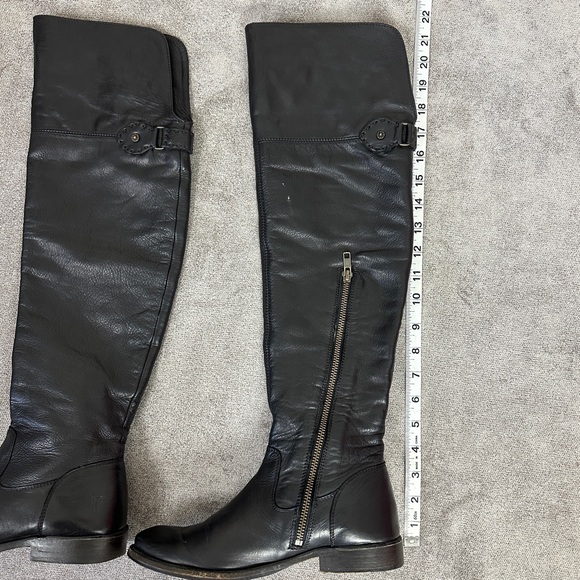 FRYE Shirley Black Leather Over the Knee Riding Boots Size 6.5 - Picture 6 of 13
